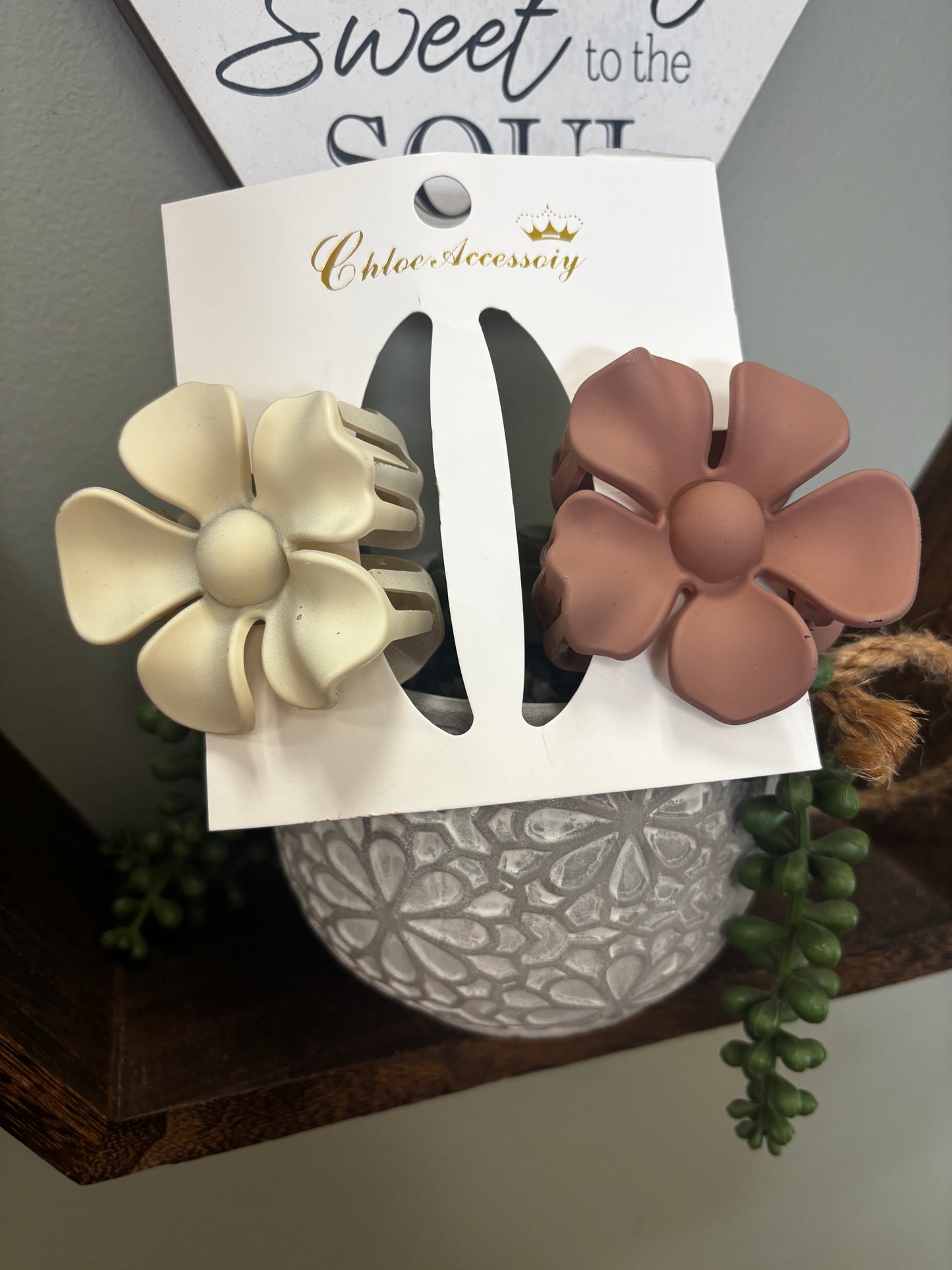 Flower Claw Clips - 2 Pack