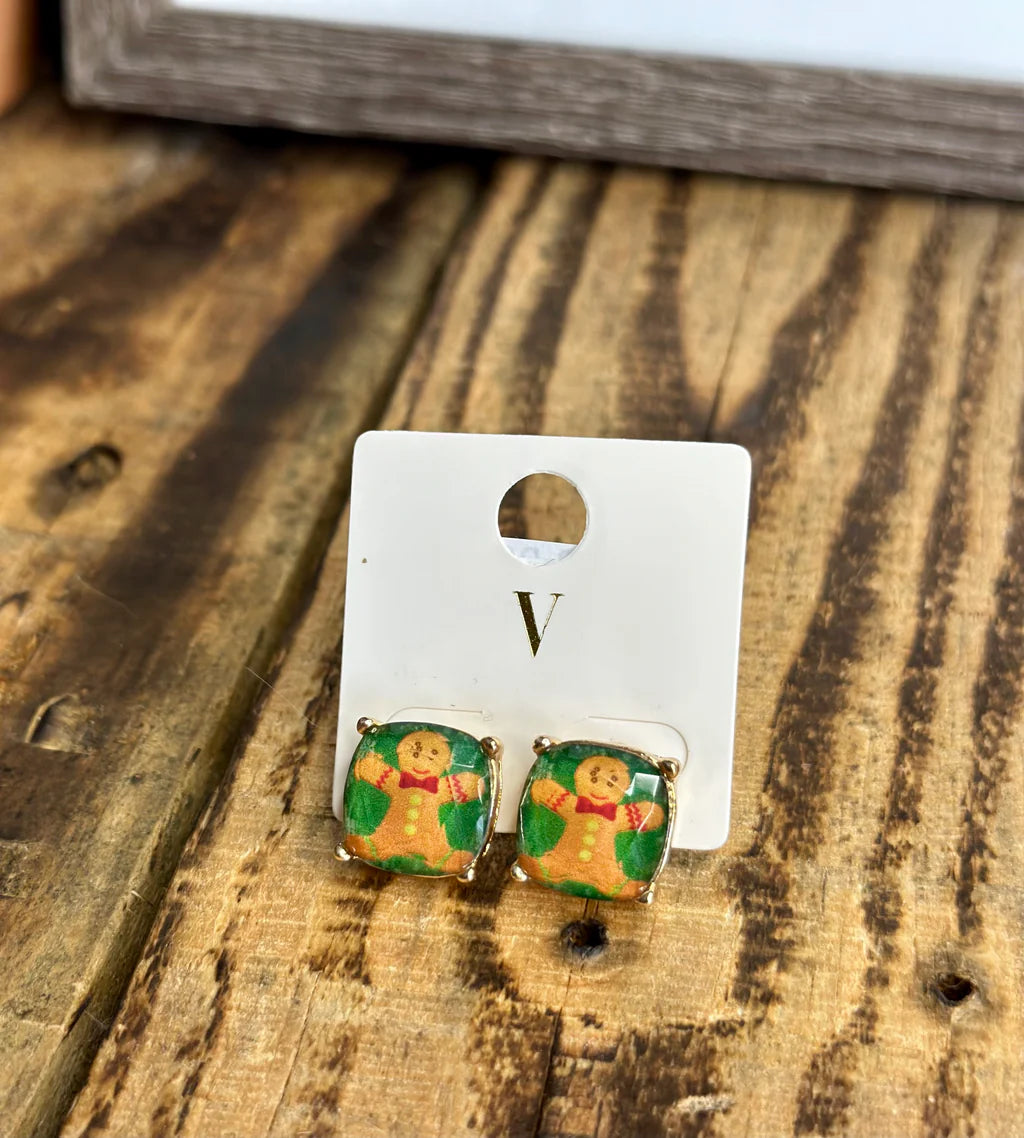 Gingerbread Pillow Stud Earrings