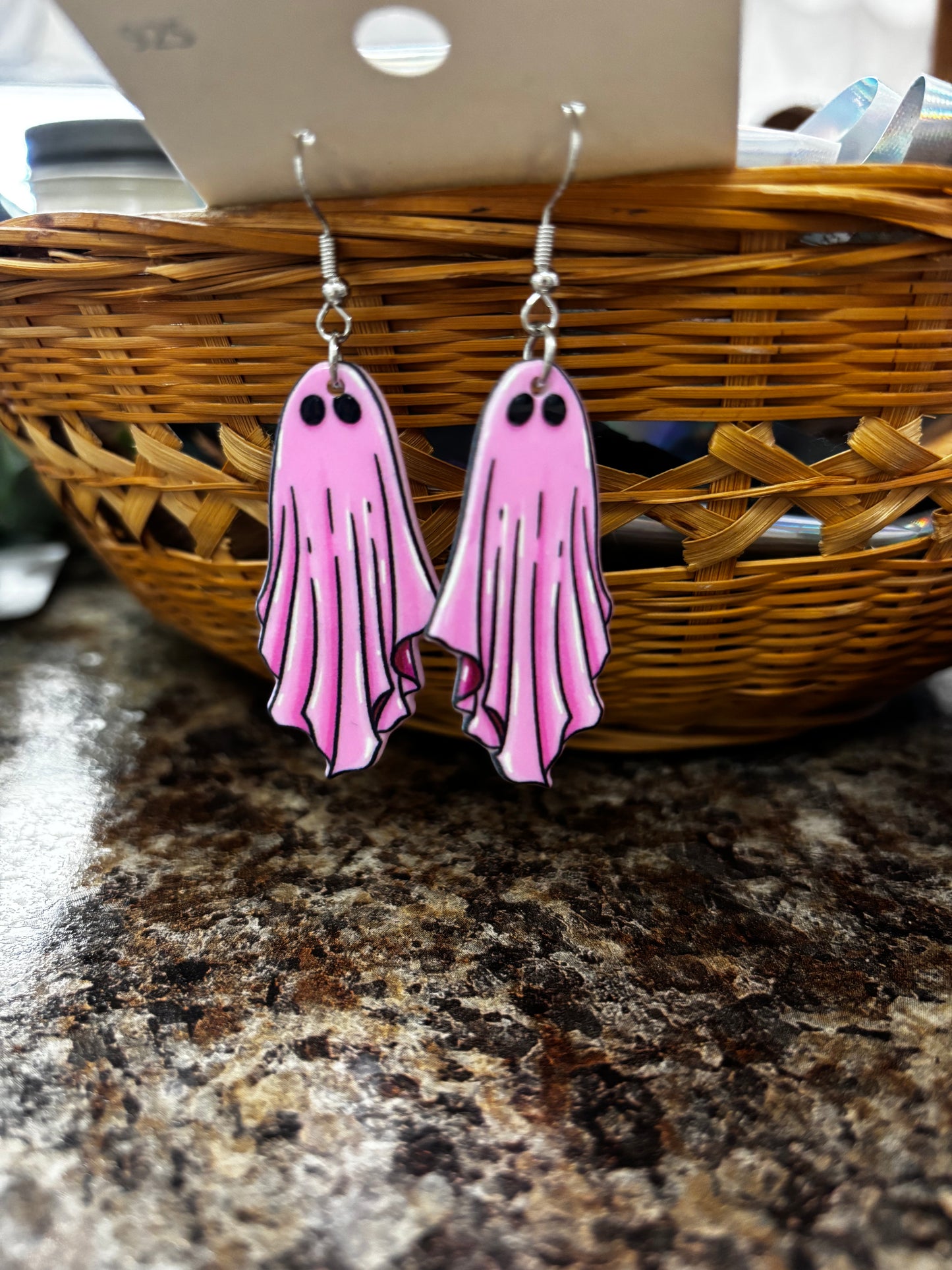 Pink Ghost Earrings
