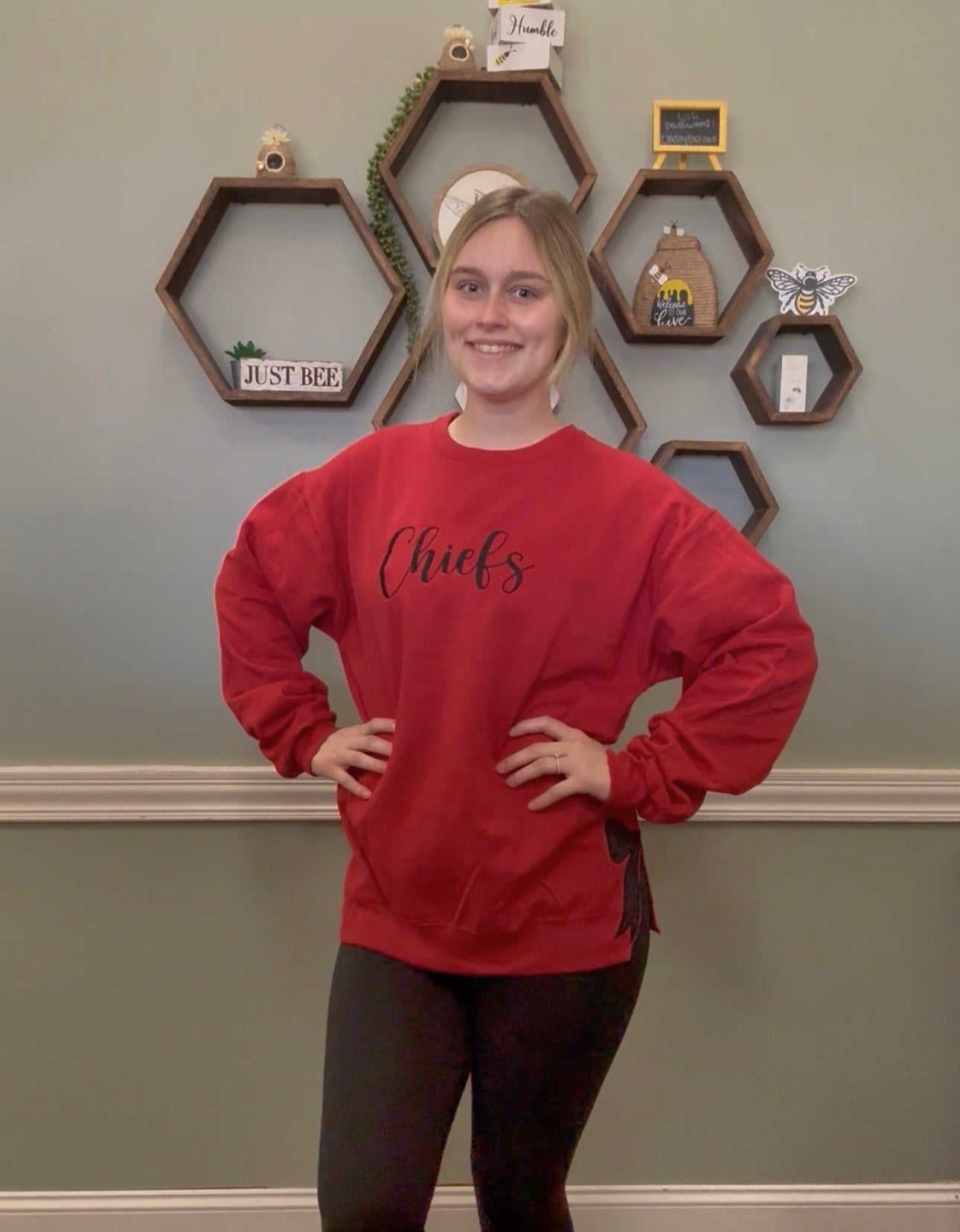 Embroidered Side Bow School Spirit Sweatshirt