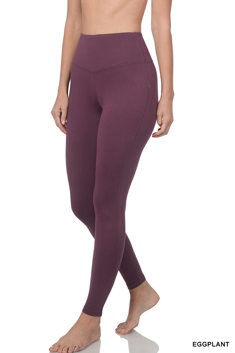 Brushed Microfiber Wide Band Leggings