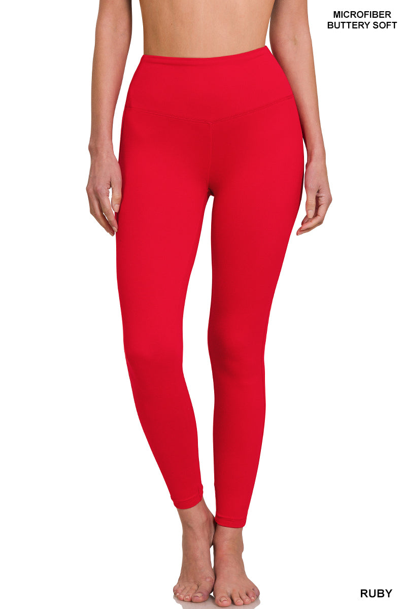 Brushed Microfiber Wide Band Leggings