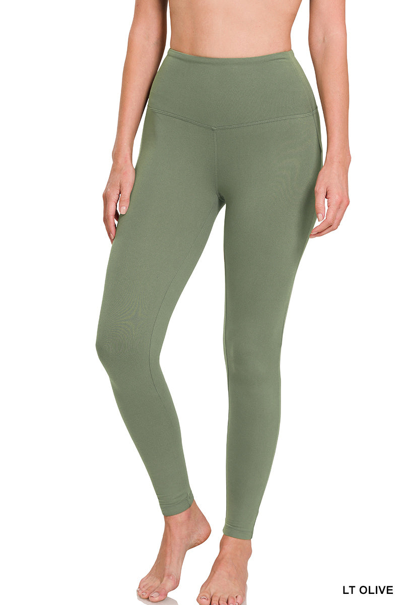 Brushed Microfiber Wide Band Leggings