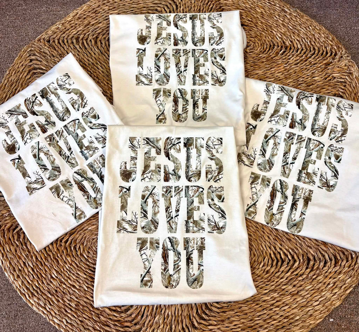 Camo JESUS loves you Tee