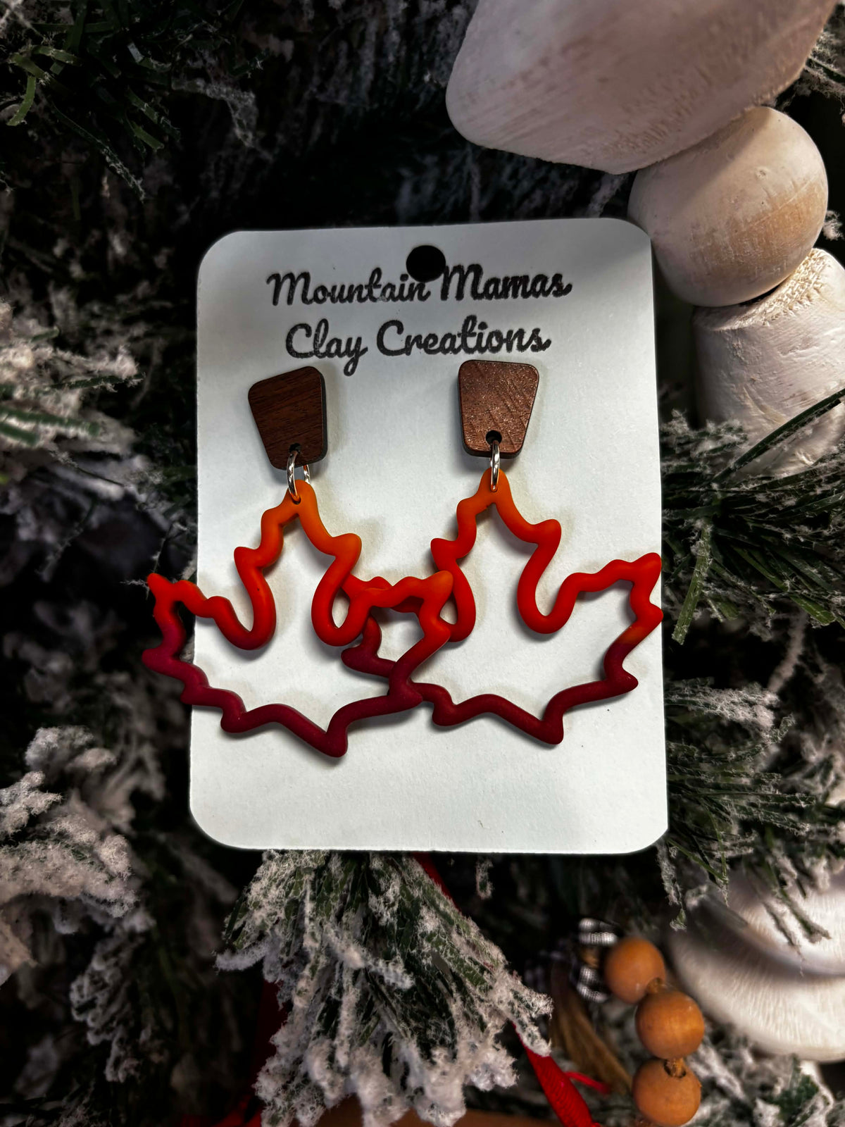 Clay Leaf Dangle Earrings