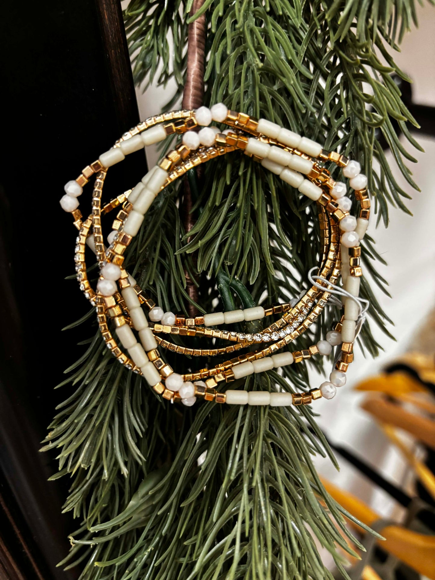 Goldtone Assorted Bead & Faux Crystal Bracelet set