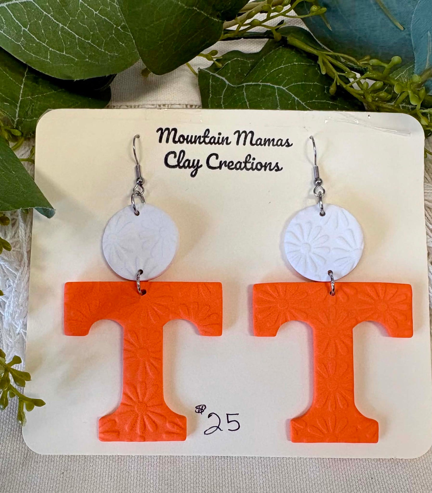 clay 3 Inch Orange Flower Power T