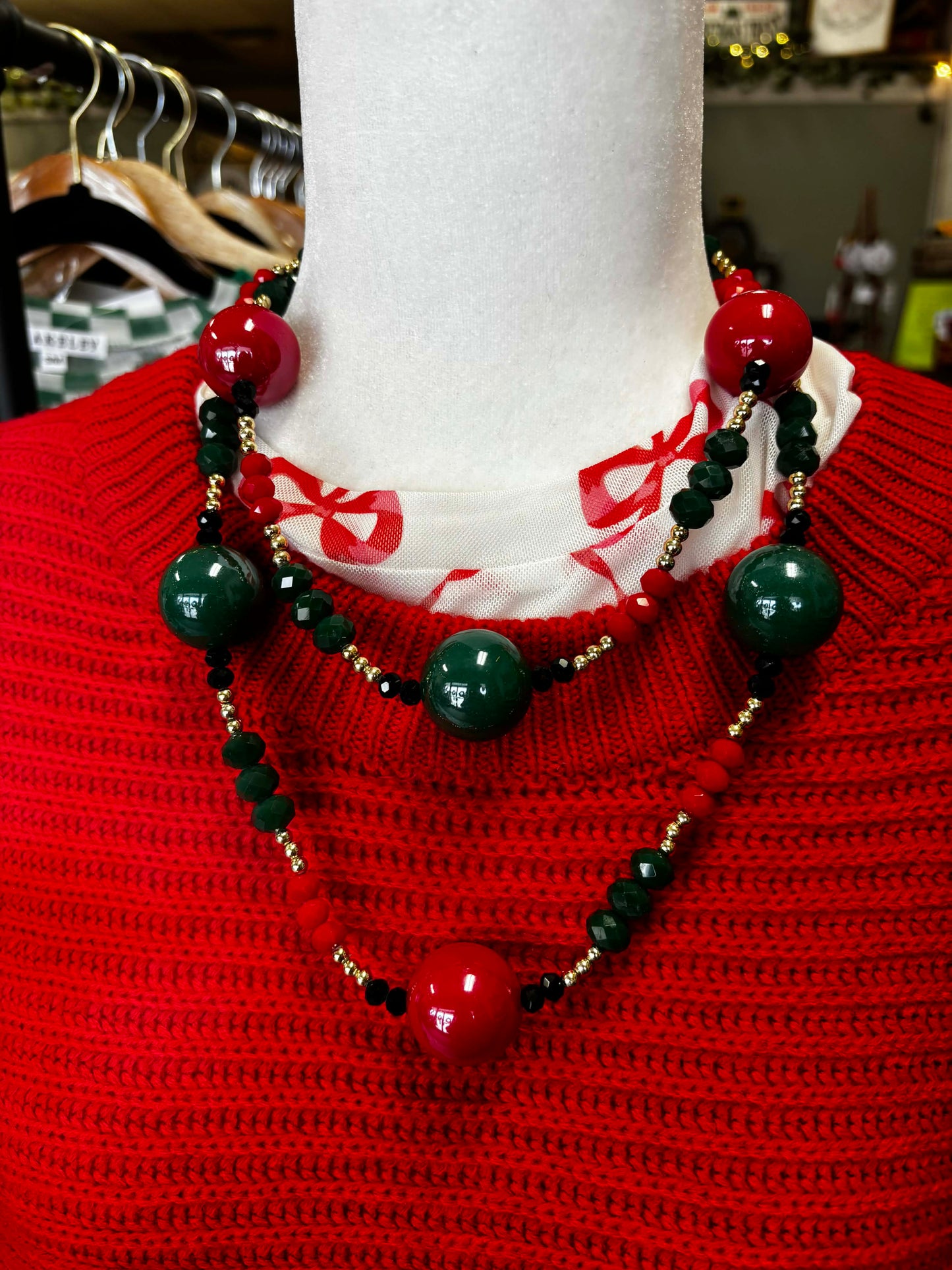 Chunky Holiday Necklace & Earring Set
