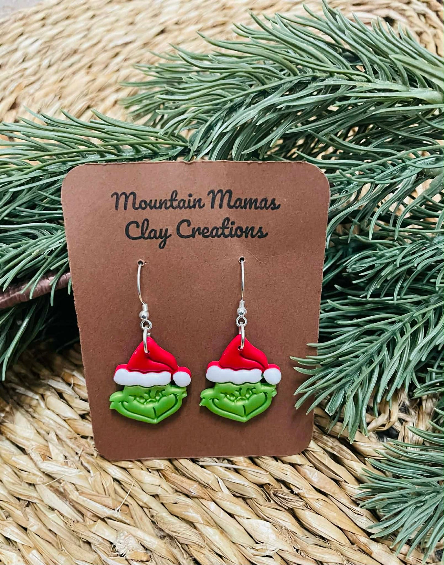 Clay Green Guy Dangle Earrings