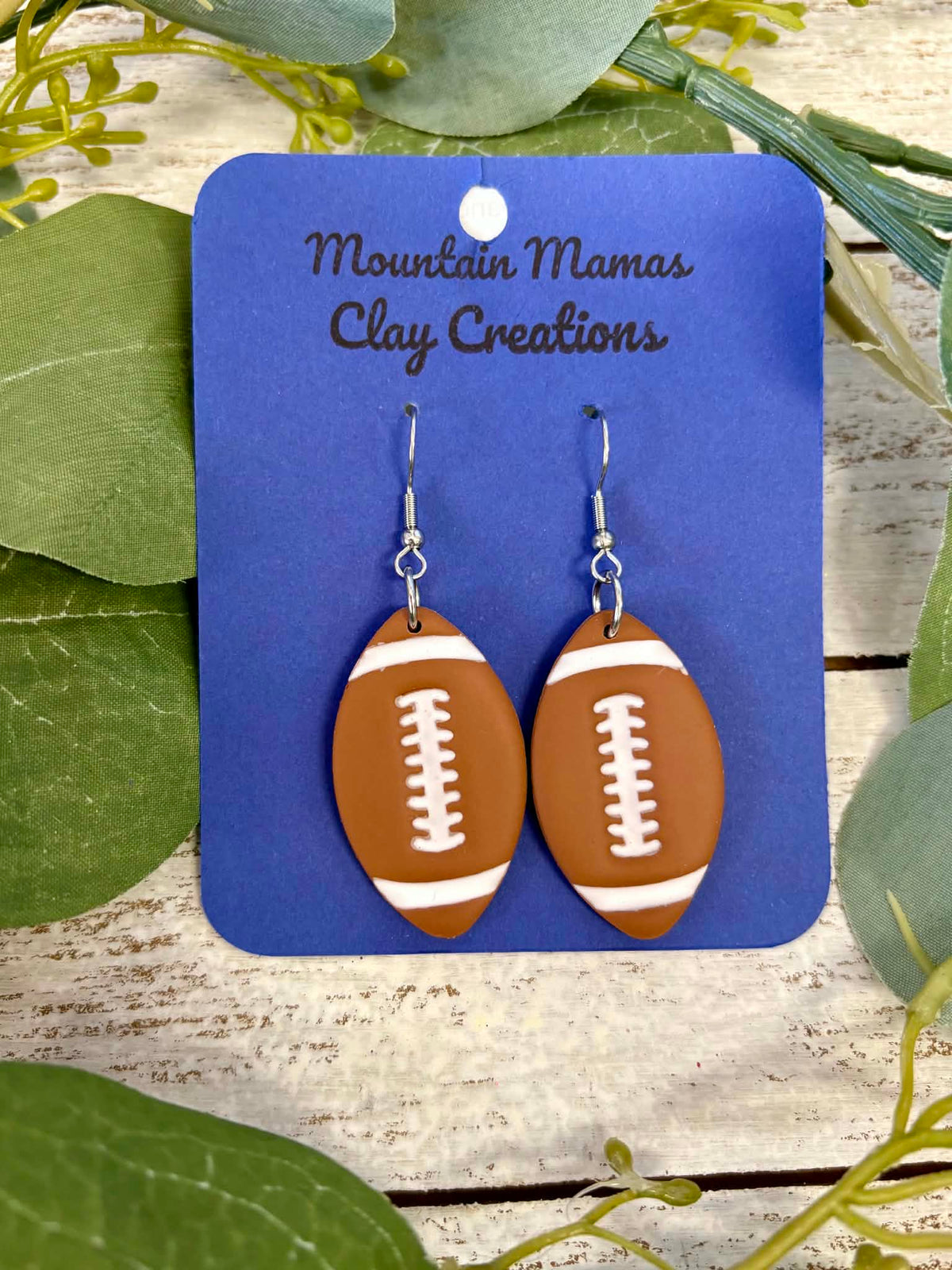Clay Football Dangle Earrings
