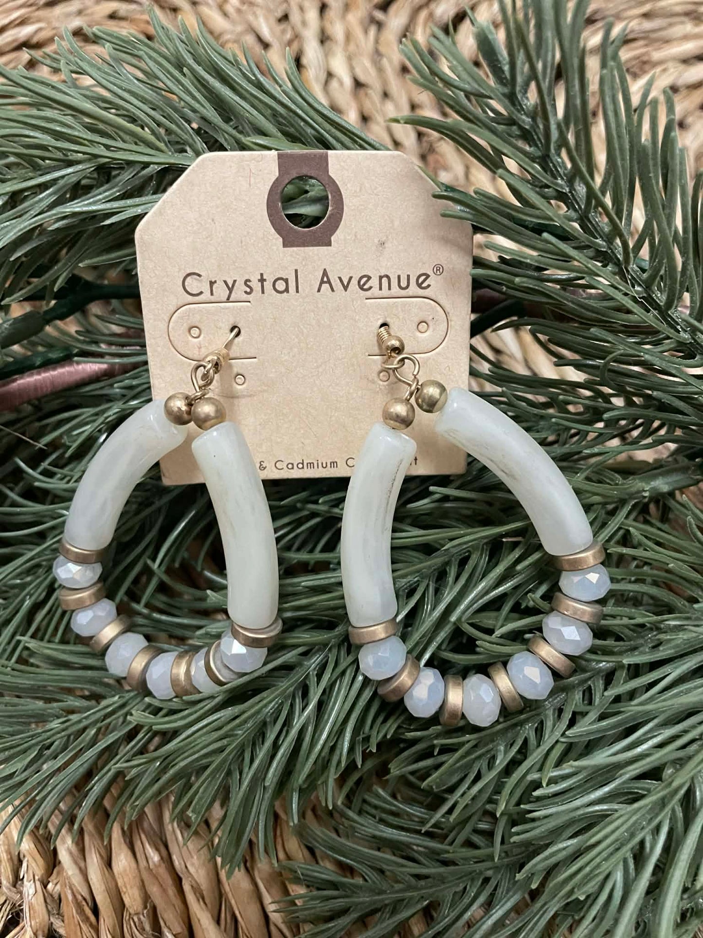 Tear Drop Beaded Hoop Earrings