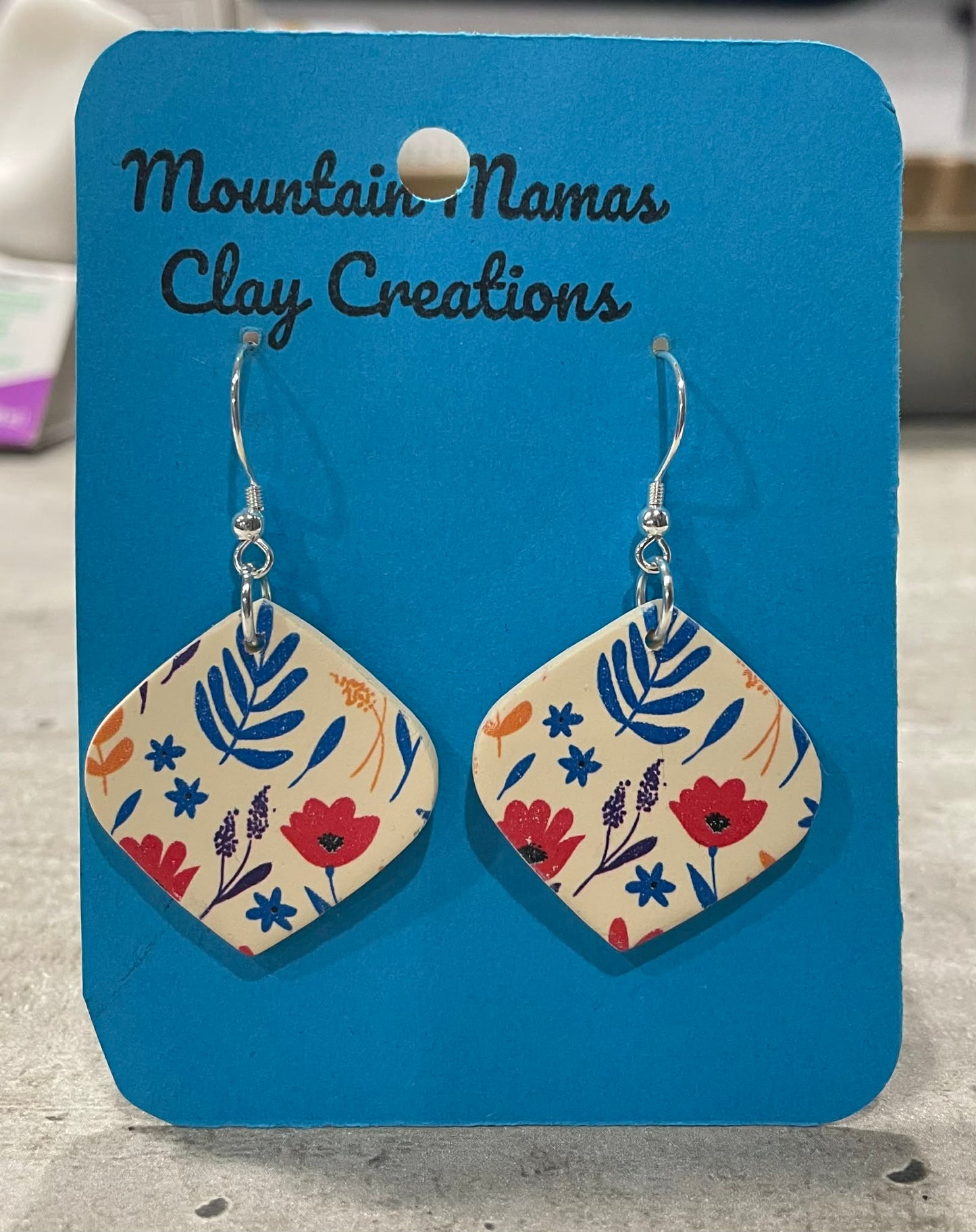 Cornflower Meadow Clay Earrings