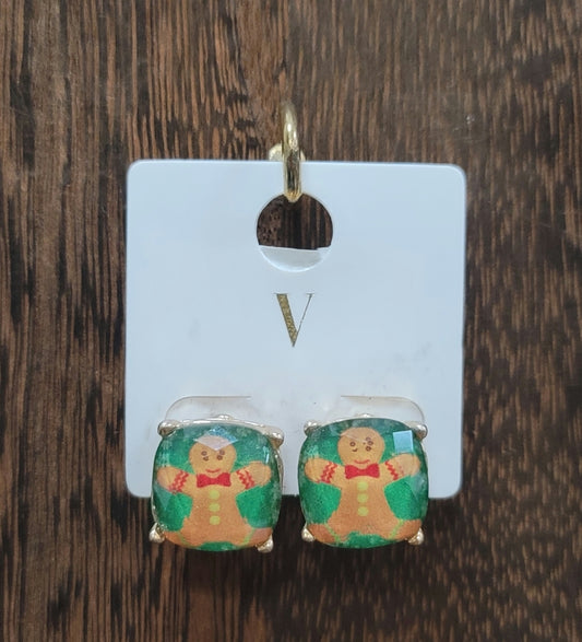 Gingerbread Pillow Stud Earrings