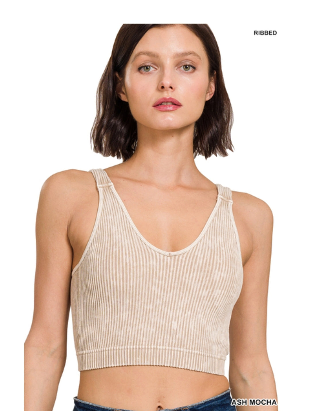 Ribbed Cropped Bralette (padded)