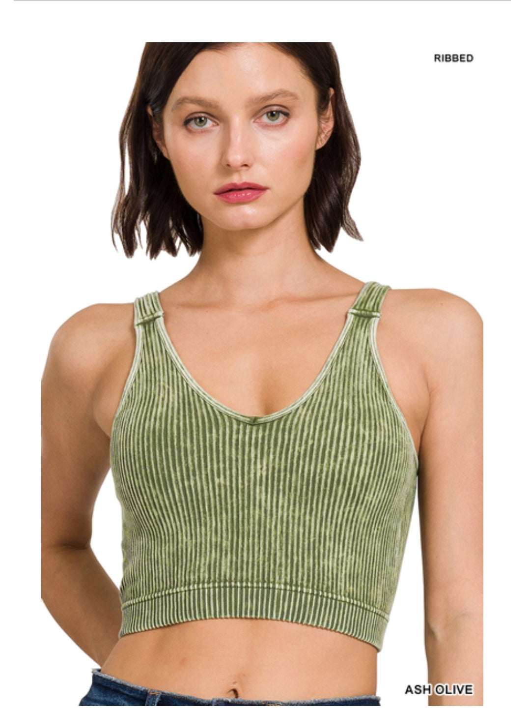Ribbed Cropped Bralette (padded)