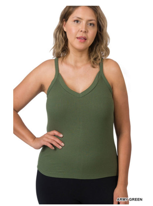 Plus Ribbed Crop Cami