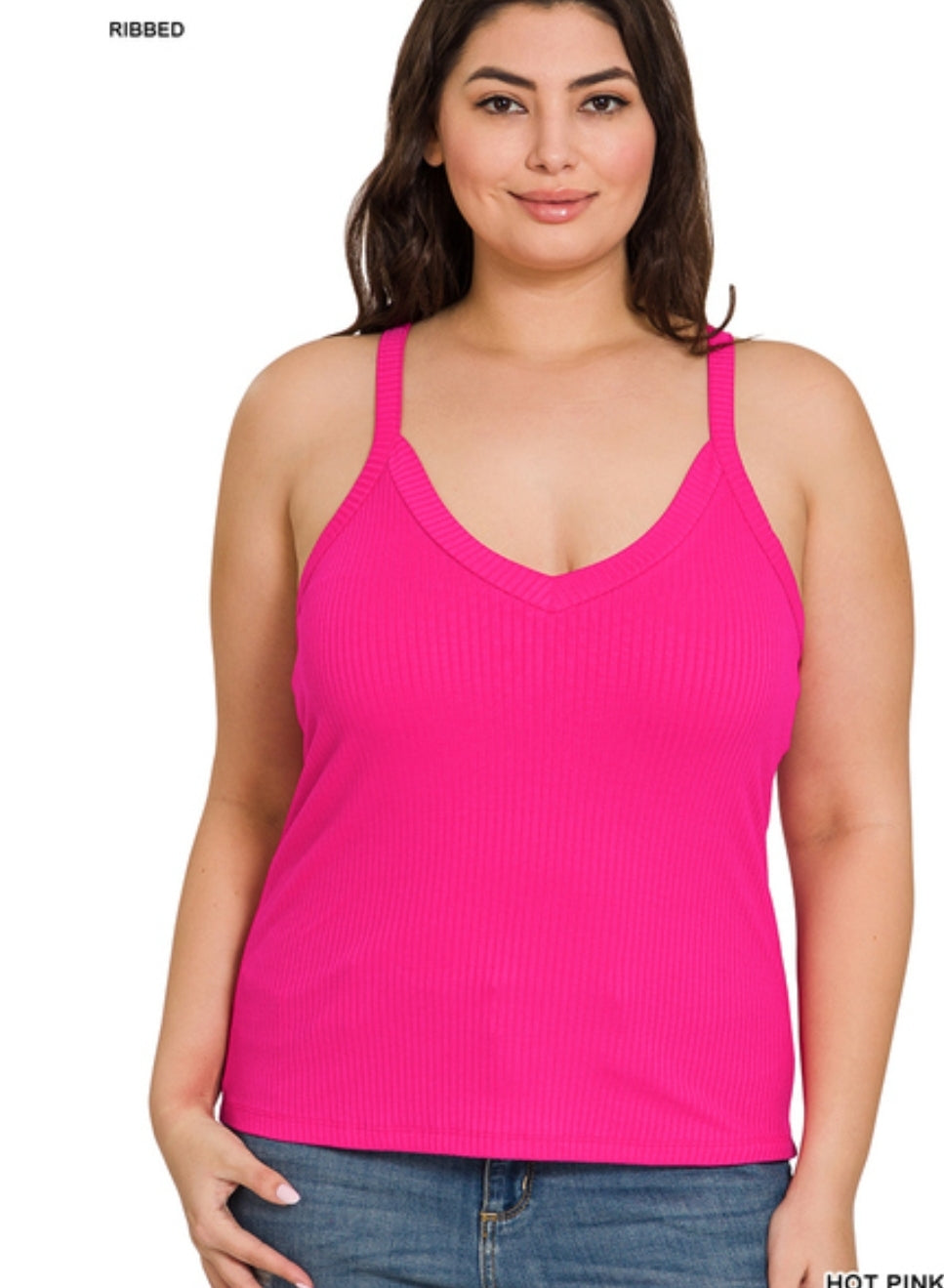 Plus Ribbed Crop Cami