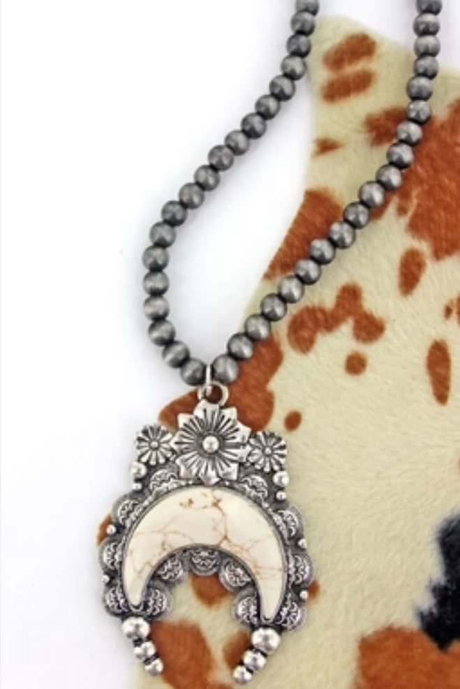 Floral Boho Western Stone Necklace
