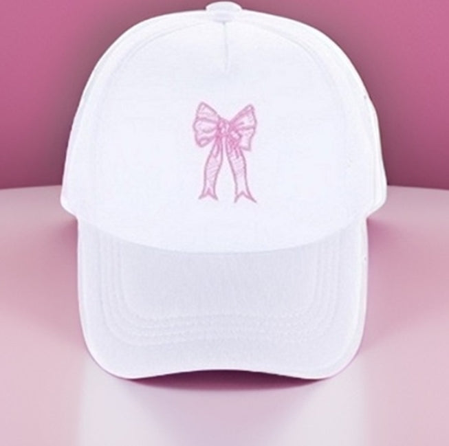 Coquette Bow Embroidery Tucker Hat