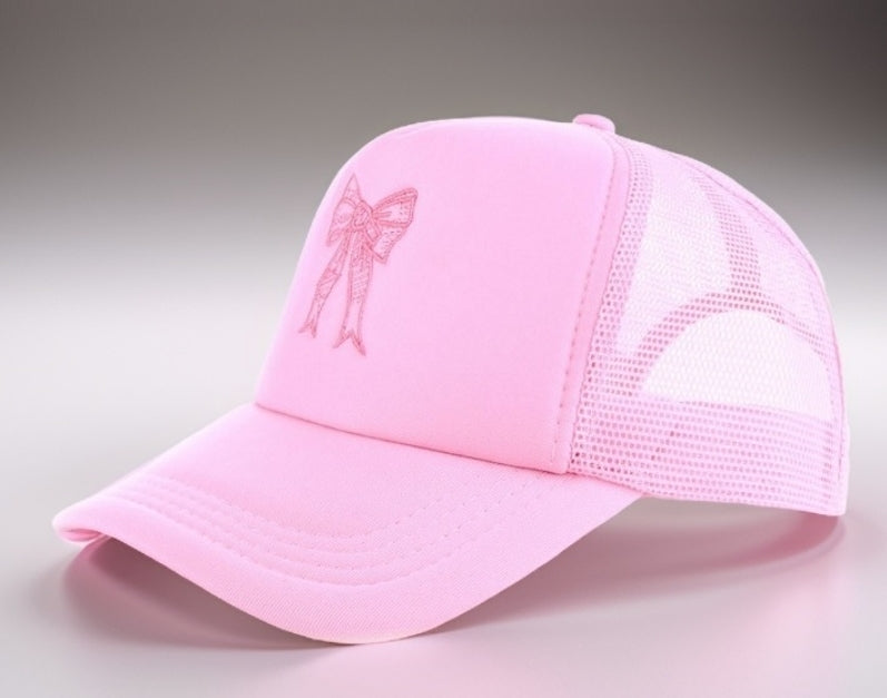 Coquette Bow Embroidery Tucker Hat