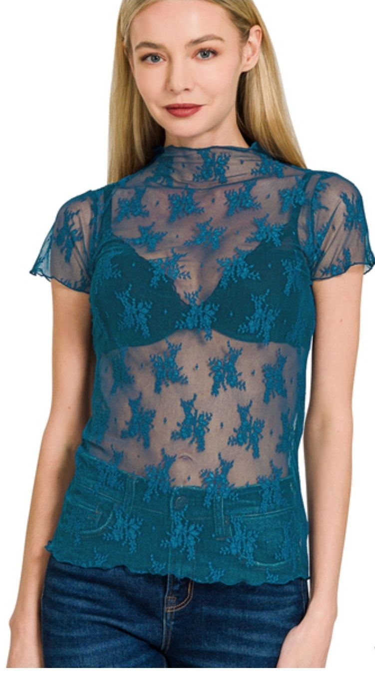 Short Sleeve Mesh Top