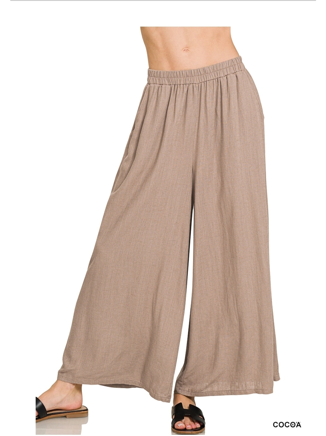 Boho Wide Leg Linen Pants