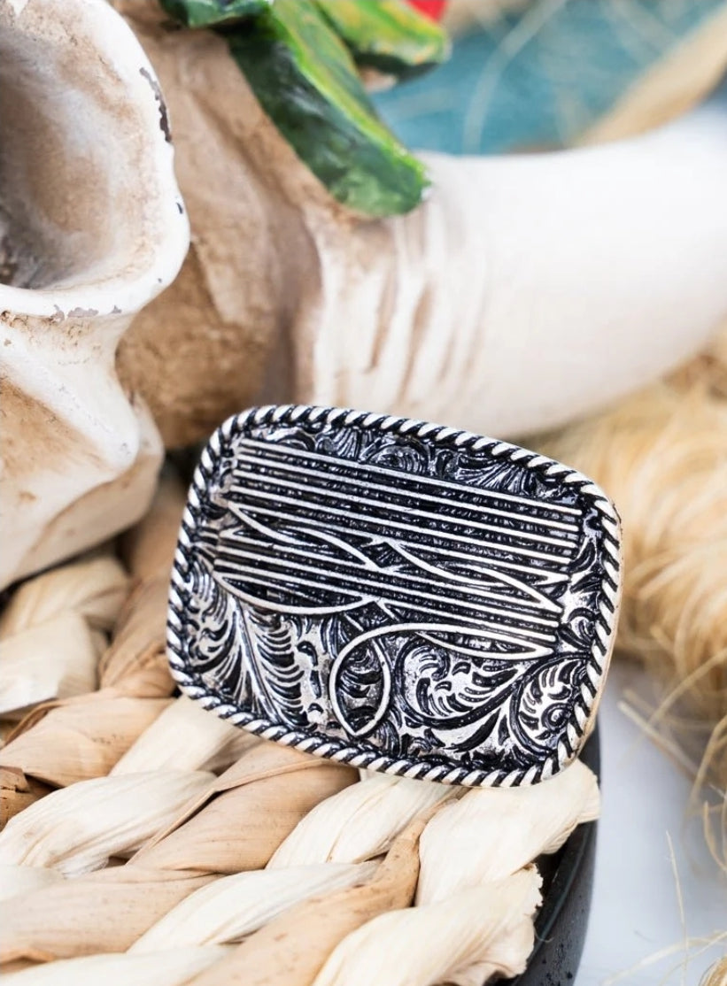 Bootcut Beauty Silvertone Cuff Ring
