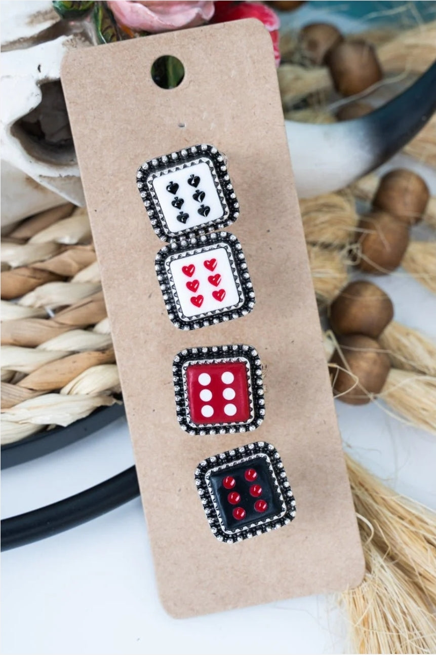 Fortune's Edge Dice Silvertone Rings