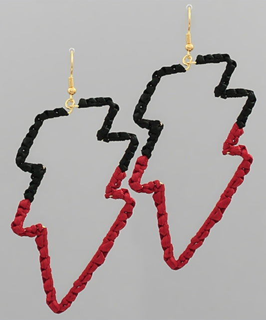 Raffia Lightning Bolt Earrings(PREORDER)