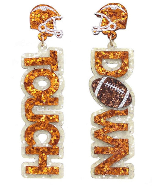 Gameday "TOUCH DOWN" Letter Earrings(PREORDER)