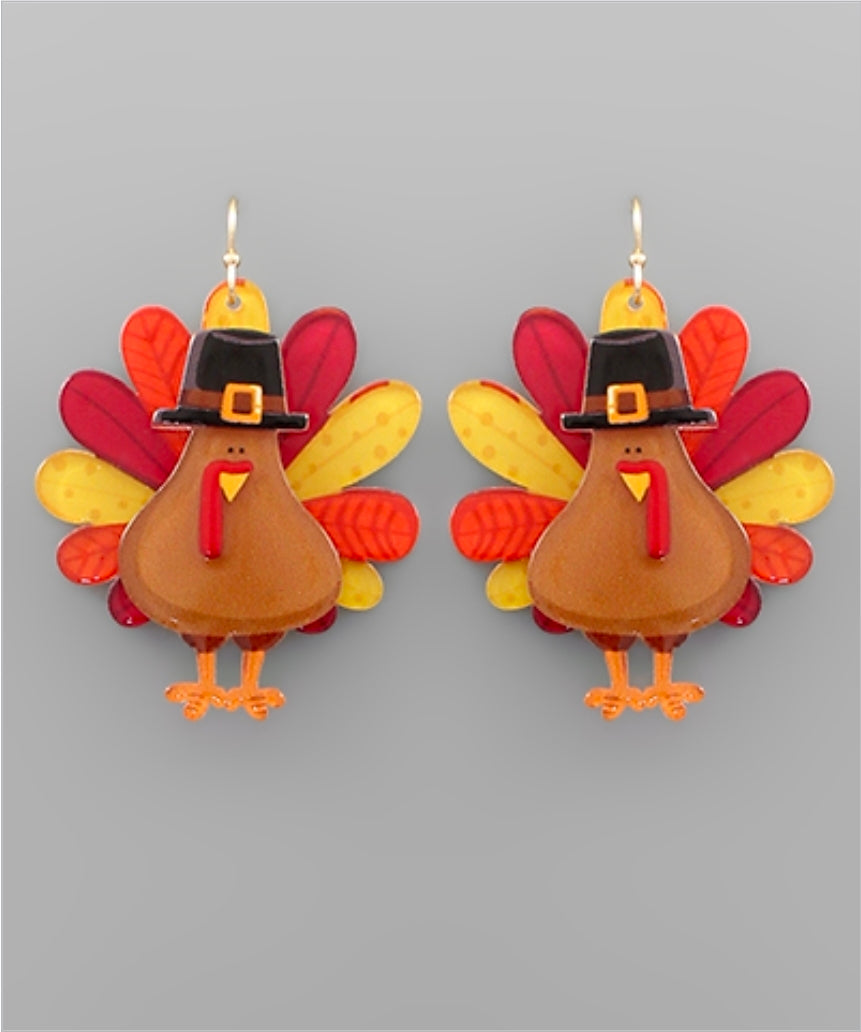 Acrylic Pilgrim Turkey Earrings(PREORDER)