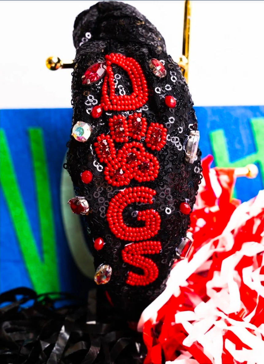 Dawgs Red/Black Knotted Headband