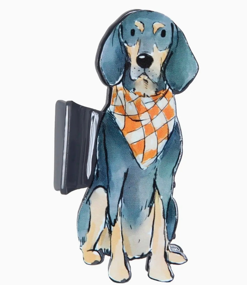 Sitting Bluetick Hound Hair Clip