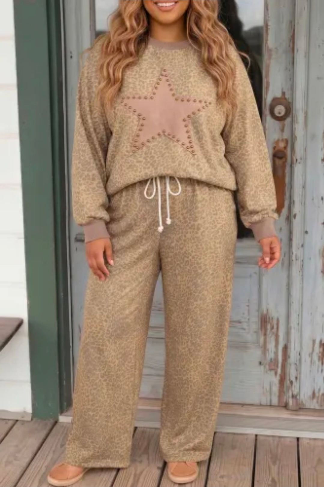 Brown Leopard Set With Star Top(PREORDER) ETA-3/4 WEEKS
