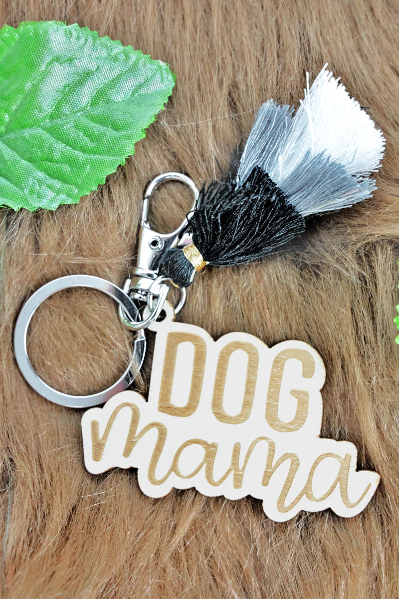 DOG MAMA OMBRE TASSEL KEYCHAIN