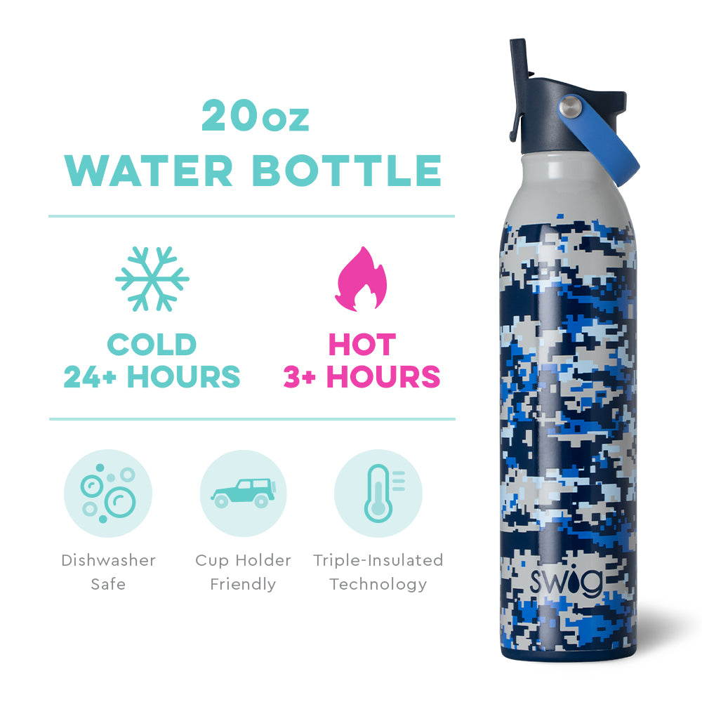 Cool Camo Flip + Sip Water Bottle (20oz)