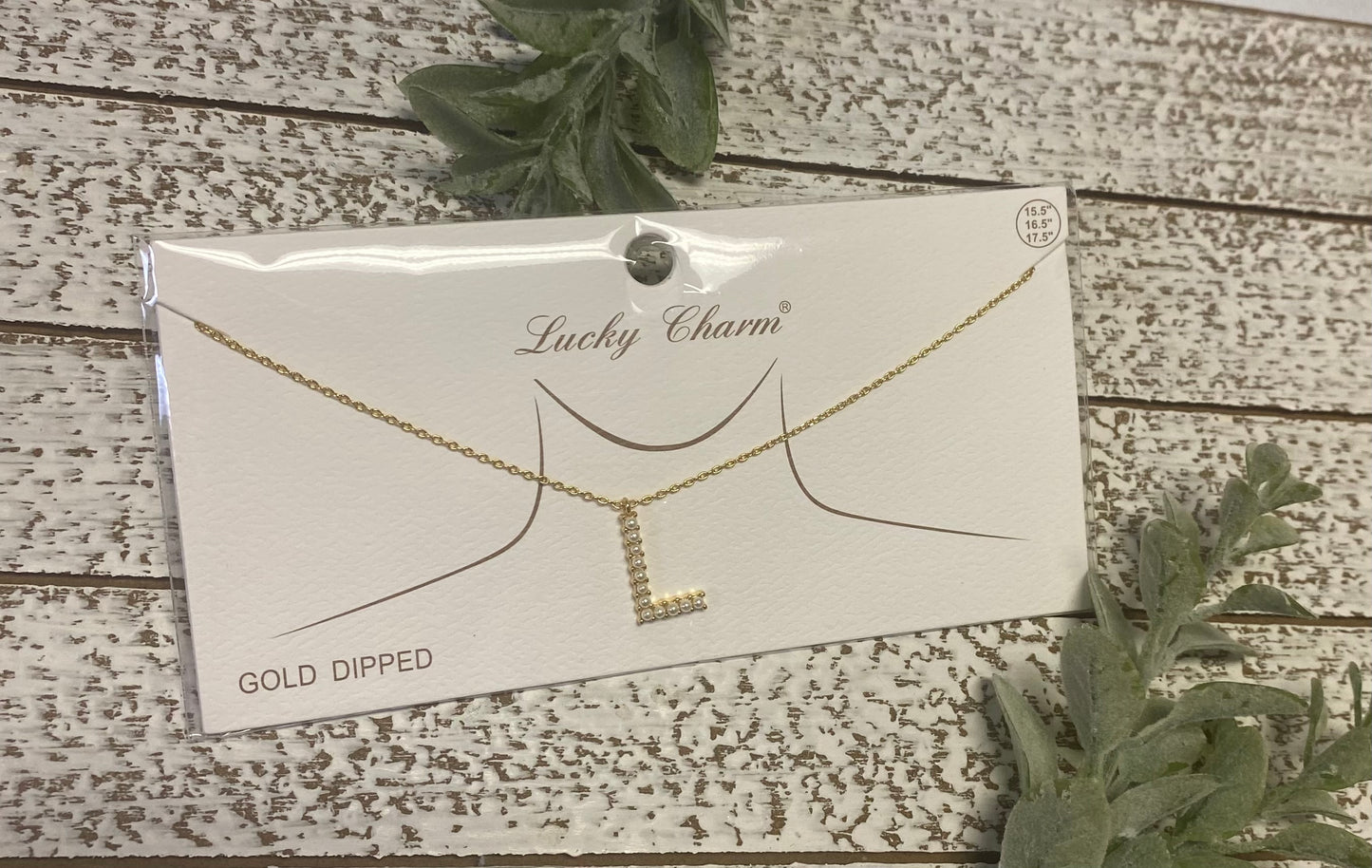 Gold Dipped Pearl Initial Necklace