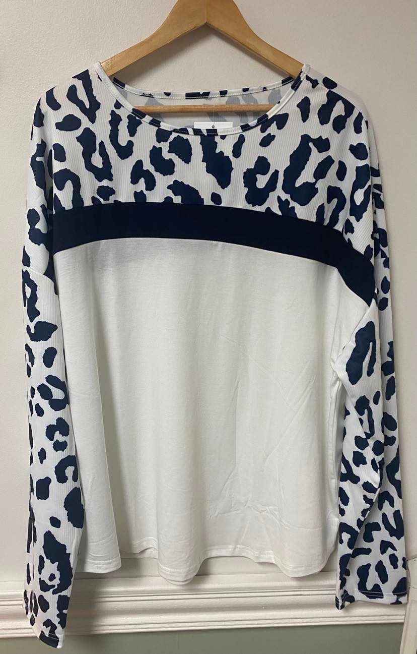 Navy Leopard Long Sleeve