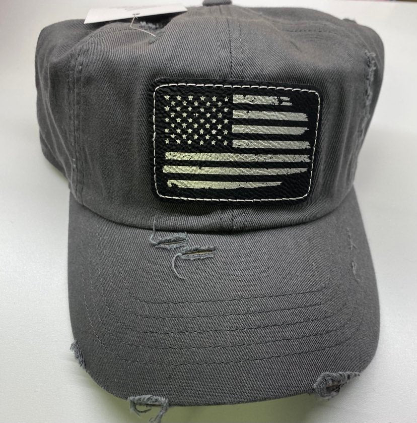 Distressed Flag Applique Hats