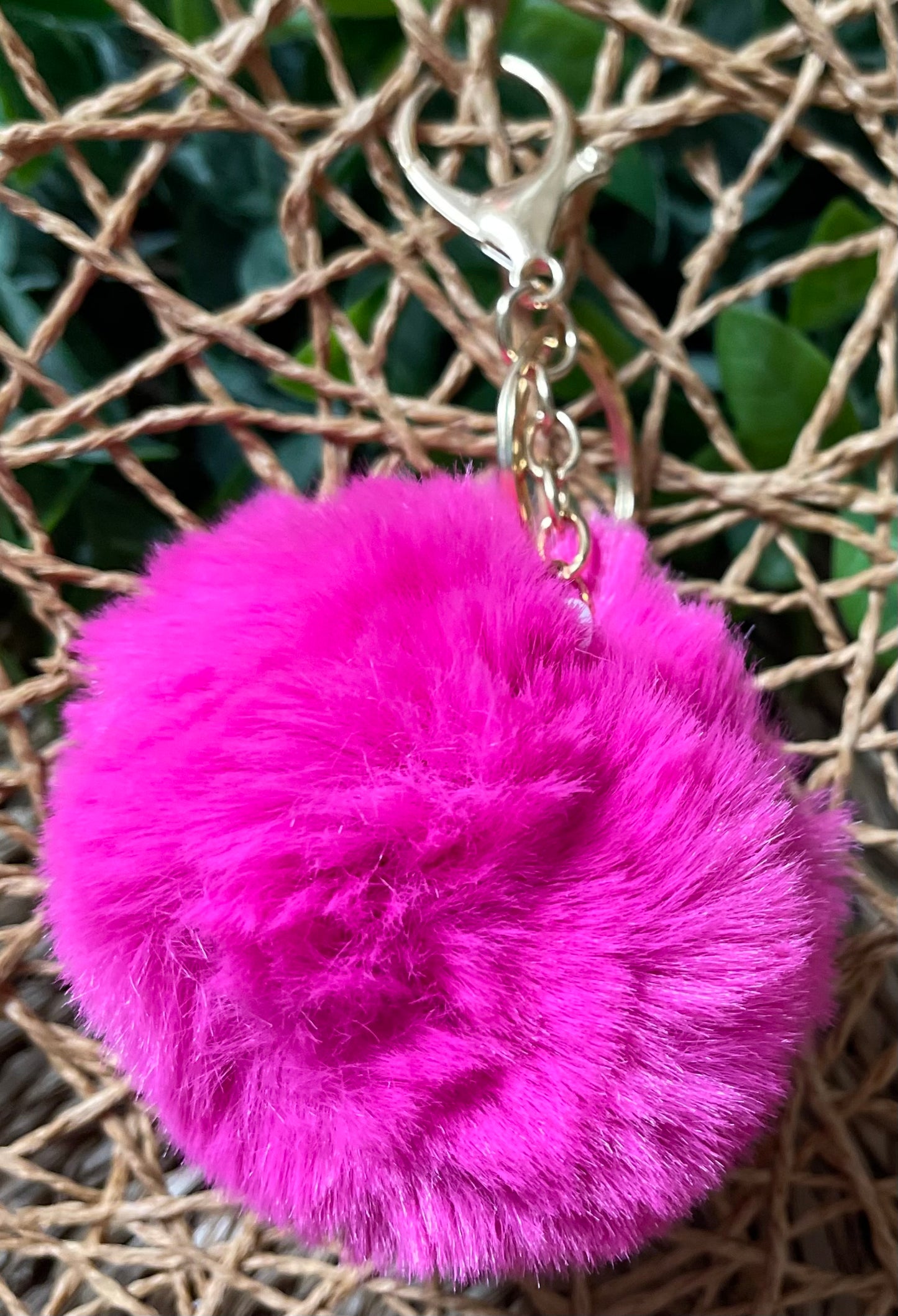 Fur Pom Pom keychain