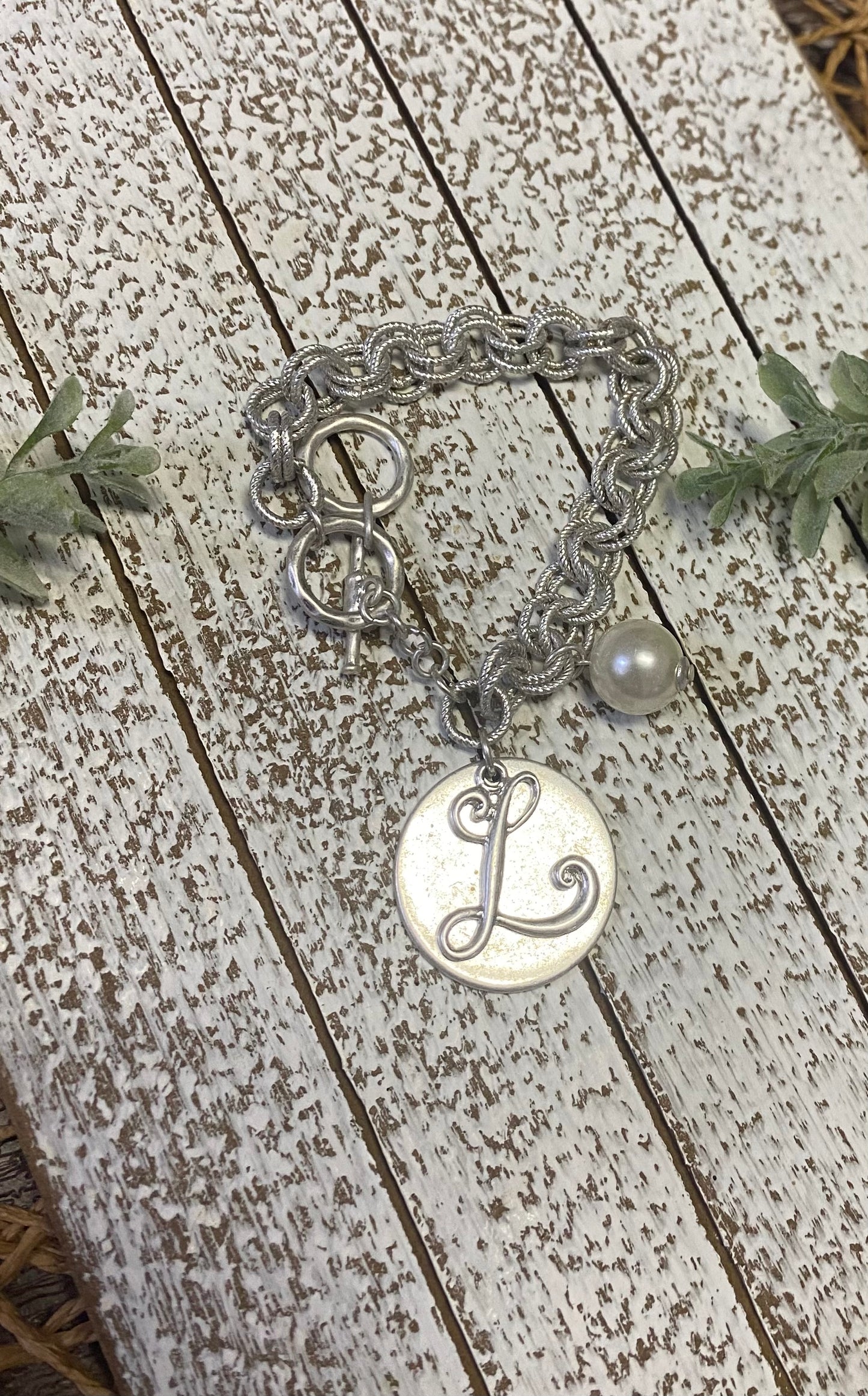 Chain Link Initial Bracelet