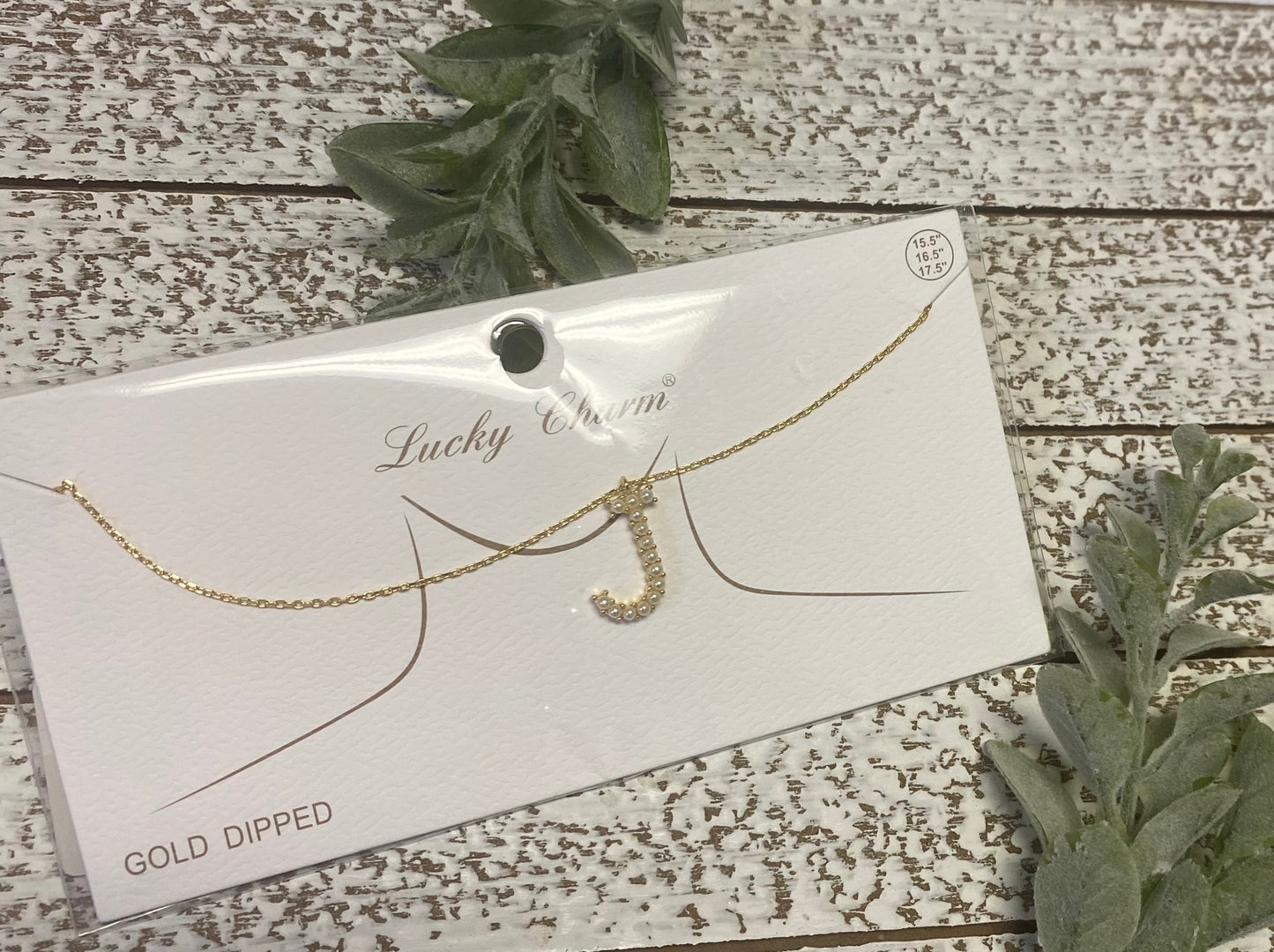 Gold Dipped Pearl Initial Necklace