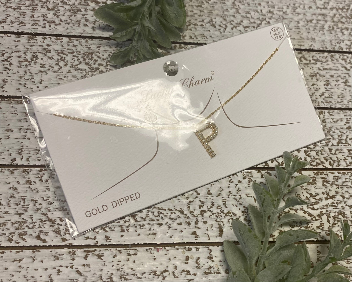 Gold Dipped Pearl Initial Necklace