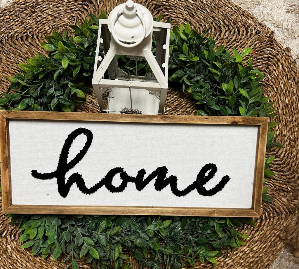 Knit Wood Frame Canvas Sign