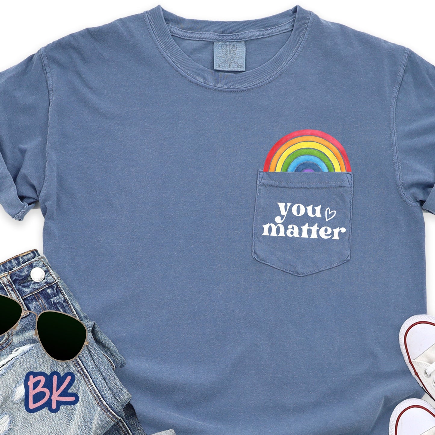 You Matter Rainbow Pocket Tee (Multiple Options Available)