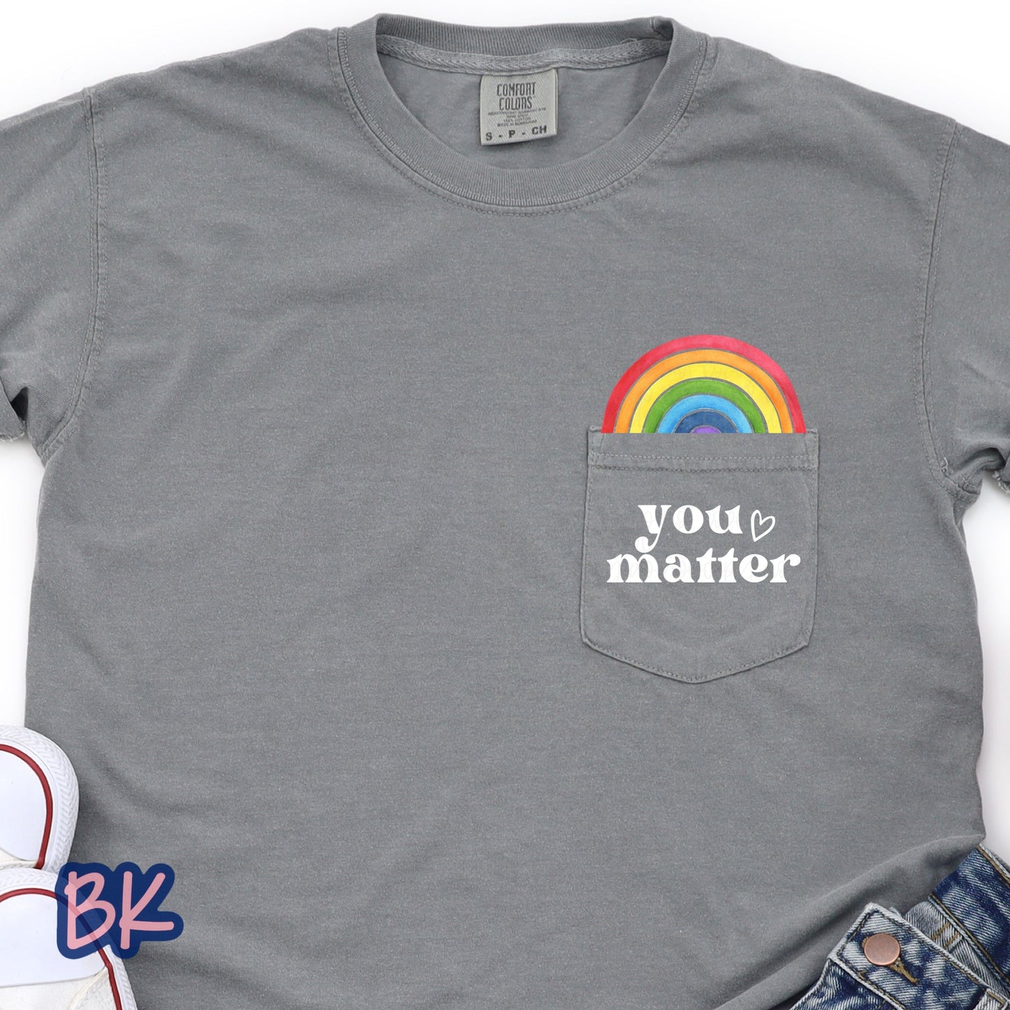 You Matter Rainbow Pocket Tee (Multiple Options Available)