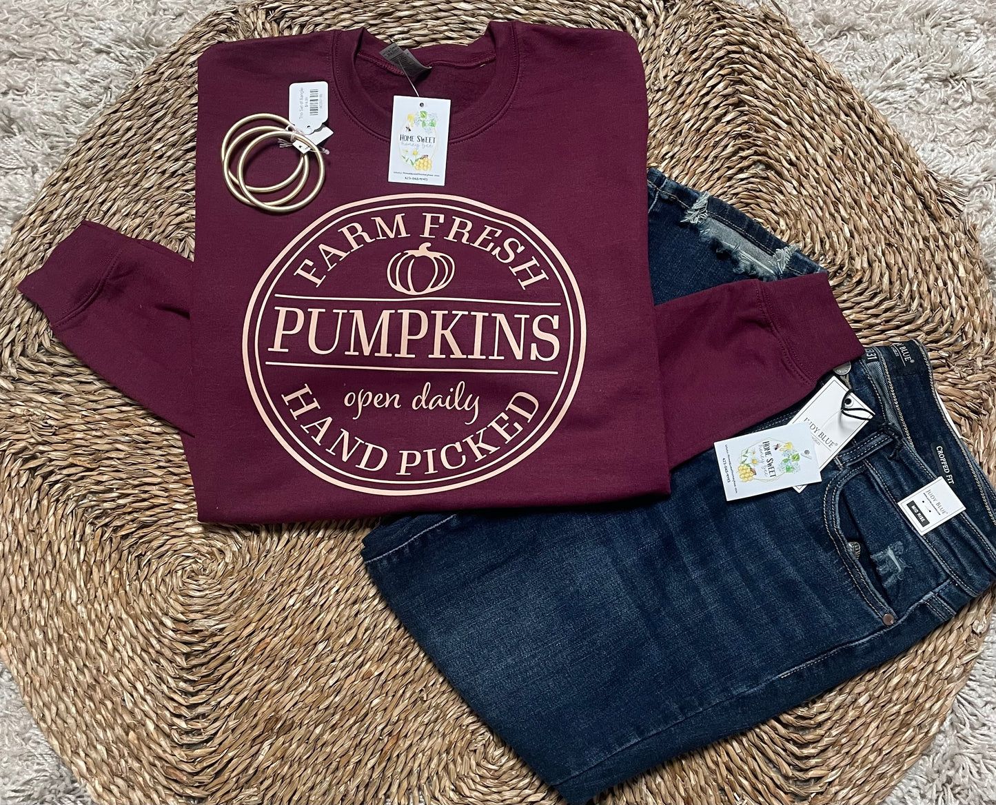 Farm Fresh, Hand Picked Pumpkins Tee or Crew