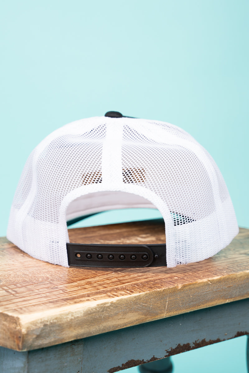 BLACK SUBDUED FLAG FISH WHITE MESH CAP