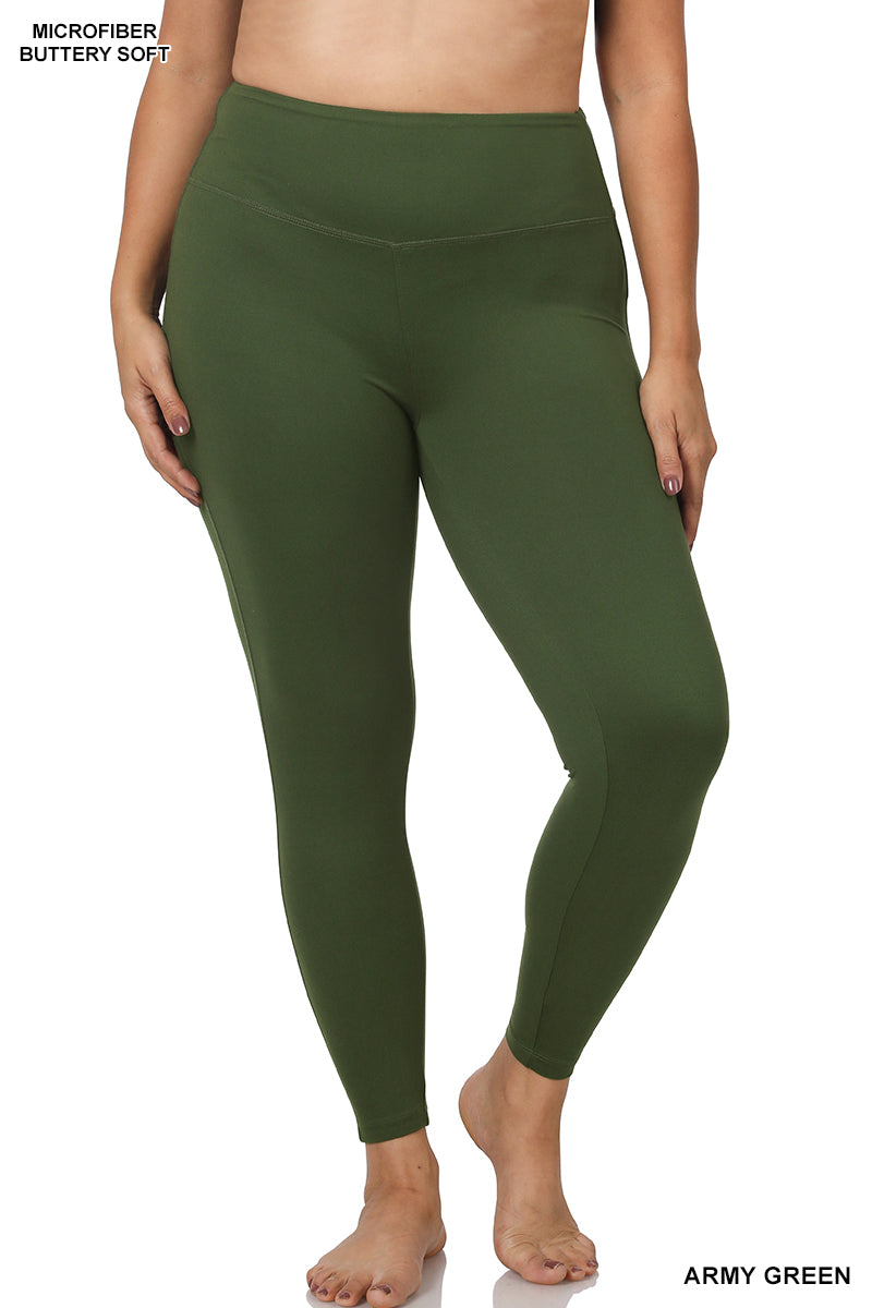 Brushed Microfiber Wide Band Leggings
