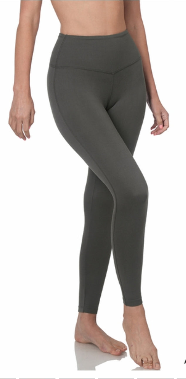 Brushed Microfiber Wide Band Leggings